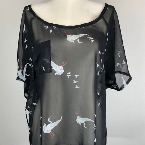Patterson J. Kincaid Originals Sheer Crane Blouse